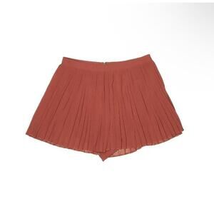 Women’s Lush Pleated Shorts Skirt Burnt Orange Boho Flowy Medium
